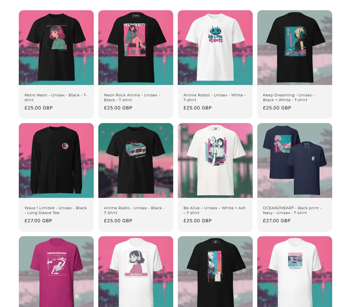 ME The Robots Grid Of ME And The Robots T Shirts World Artwork for ME & The Robots official website by ME & The Robots