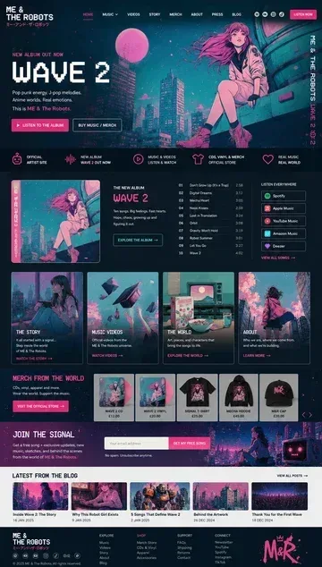 Official Artist Project Hero for ME & The Robots official website by ME & The Robots