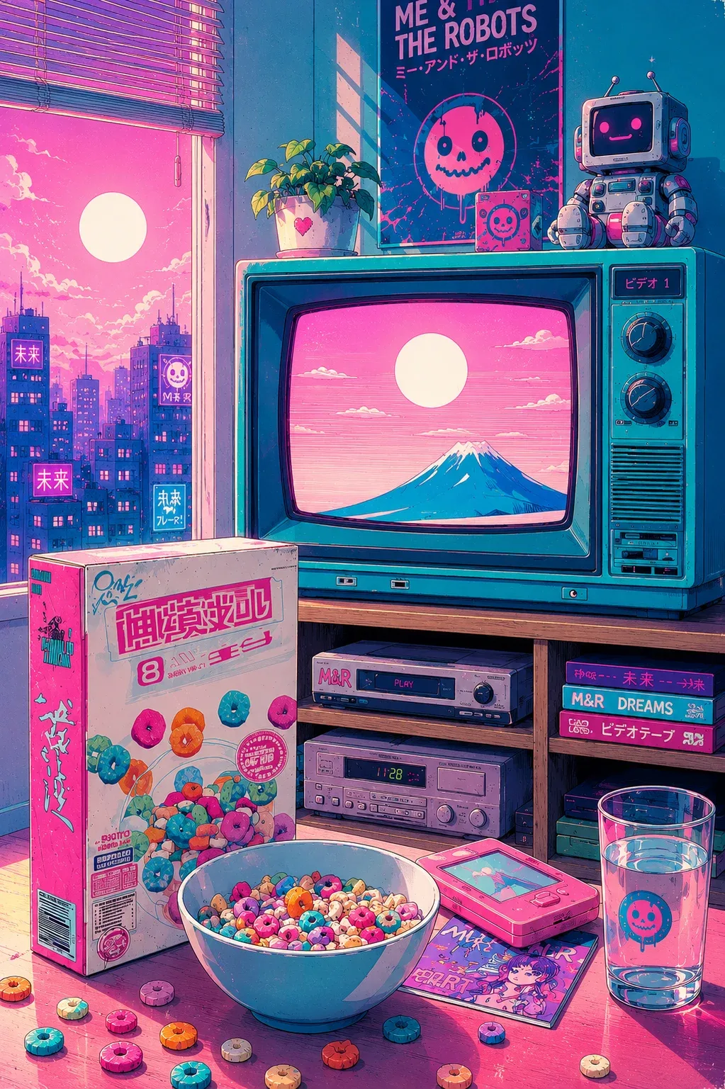 ME The Robots Retro World Objects Artwork World Artwork for ME & The Robots official website by ME & The Robots